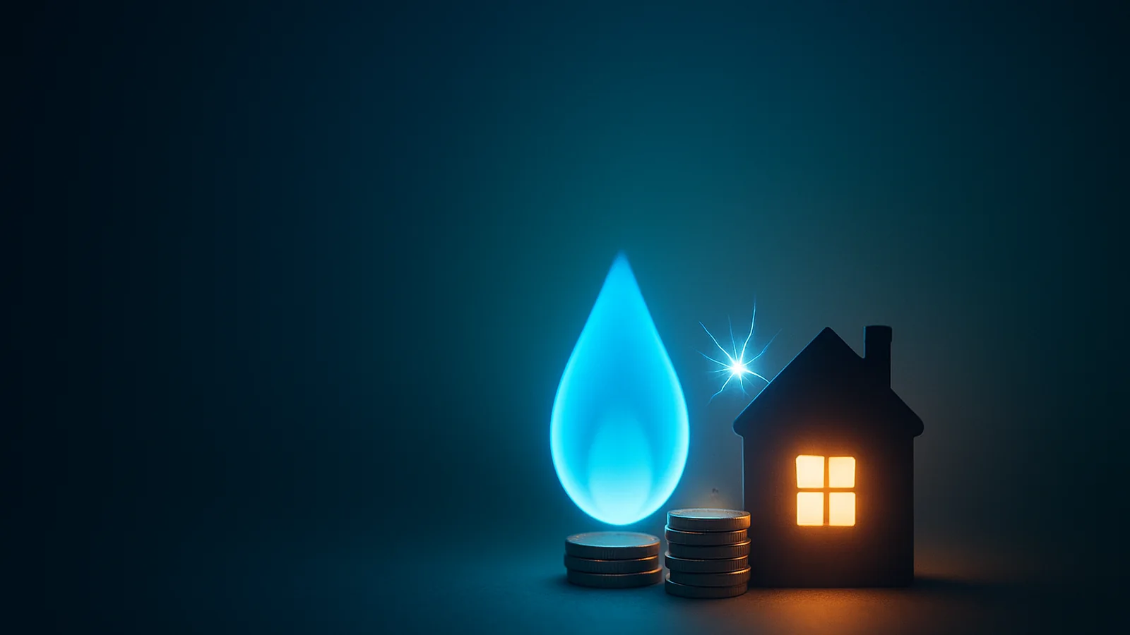 A UK home with a gas flame and electric spark motif