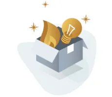 bulb and flame in a box