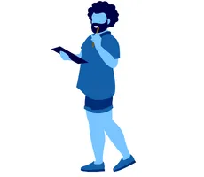 man holding clipboard