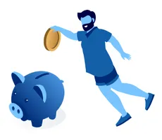 man with piggybank