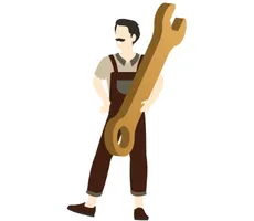 man holding spanner