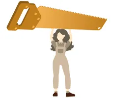 man with saw
