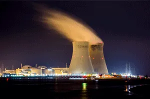 power station at night