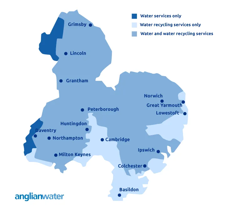 Anglian Water supply area