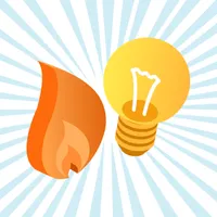 Flame and light bulb