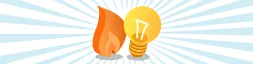 Flame and light bulb