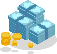 pile of money notes and coins