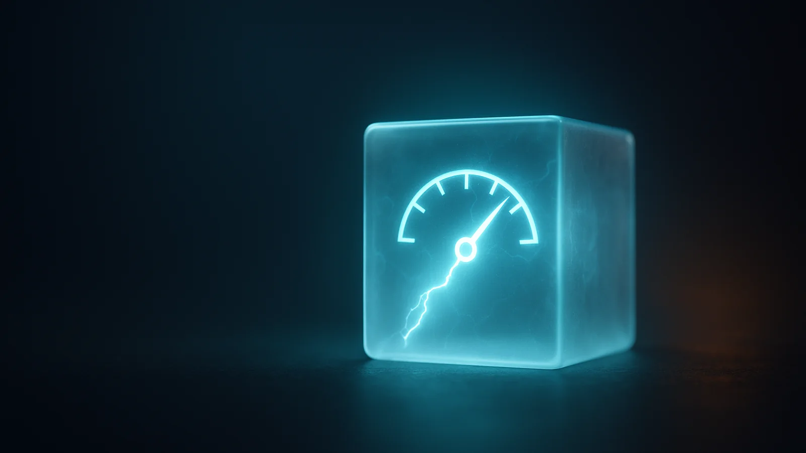 A glowing cube of energy crackling with a lightning bolt