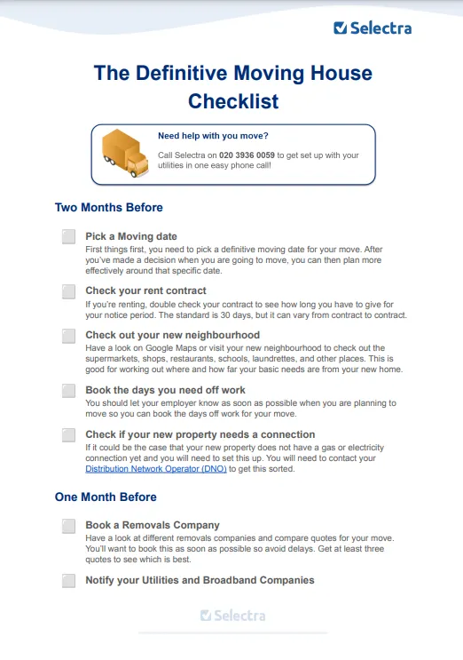 moving house checklist