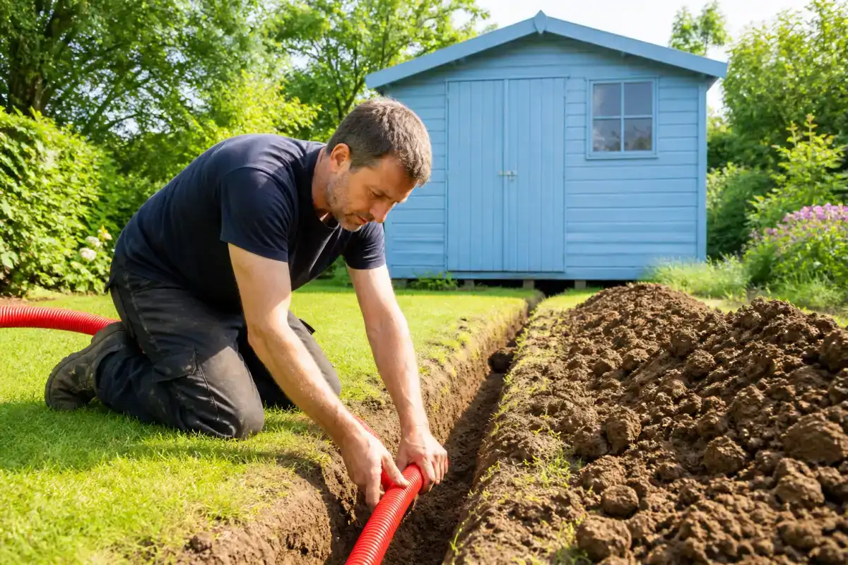 Power to a shed or garden office: why a 40-metre extension lead will never do
