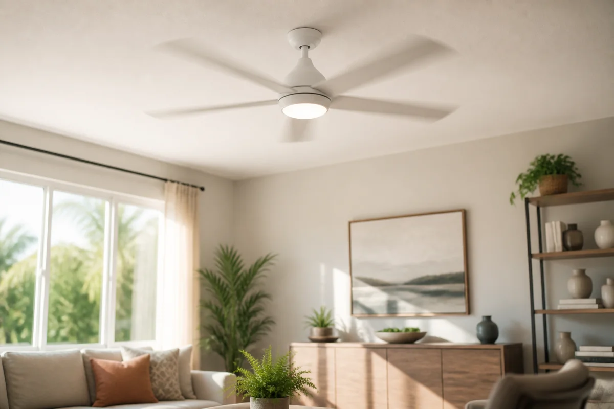 Ceiling fans: how many degrees cooler they really feel, and what a day of use costs