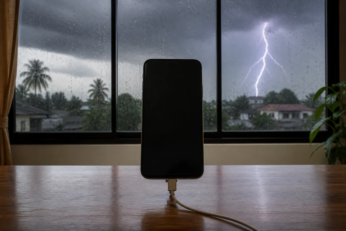 Phones and thunderstorms: what the flash outside really means for the device in your hand
