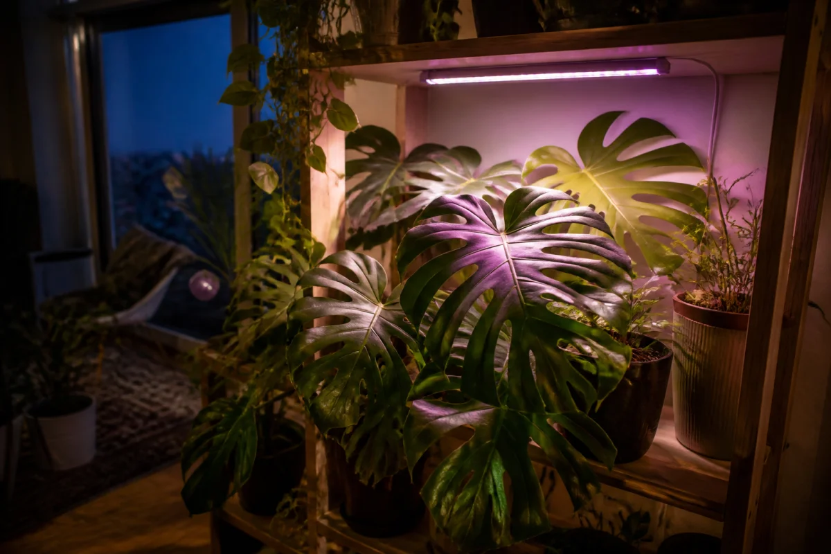 Houseplants under a lamp: what five months of winter lighting really adds to your bill